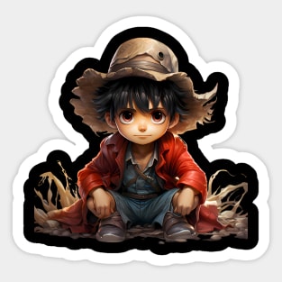 Reimagined Monkey D. Luffy from One Piece Sticker